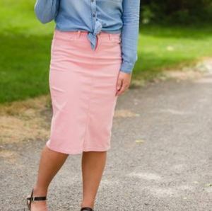 Pink Denim Skirt - Inherit